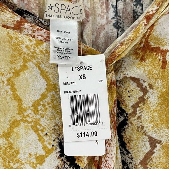 L*Space Mia Swimsuit Cover Up Skirt Pretty In Python Brown Gold MIASK21 Women XS - Picture 10 of 12